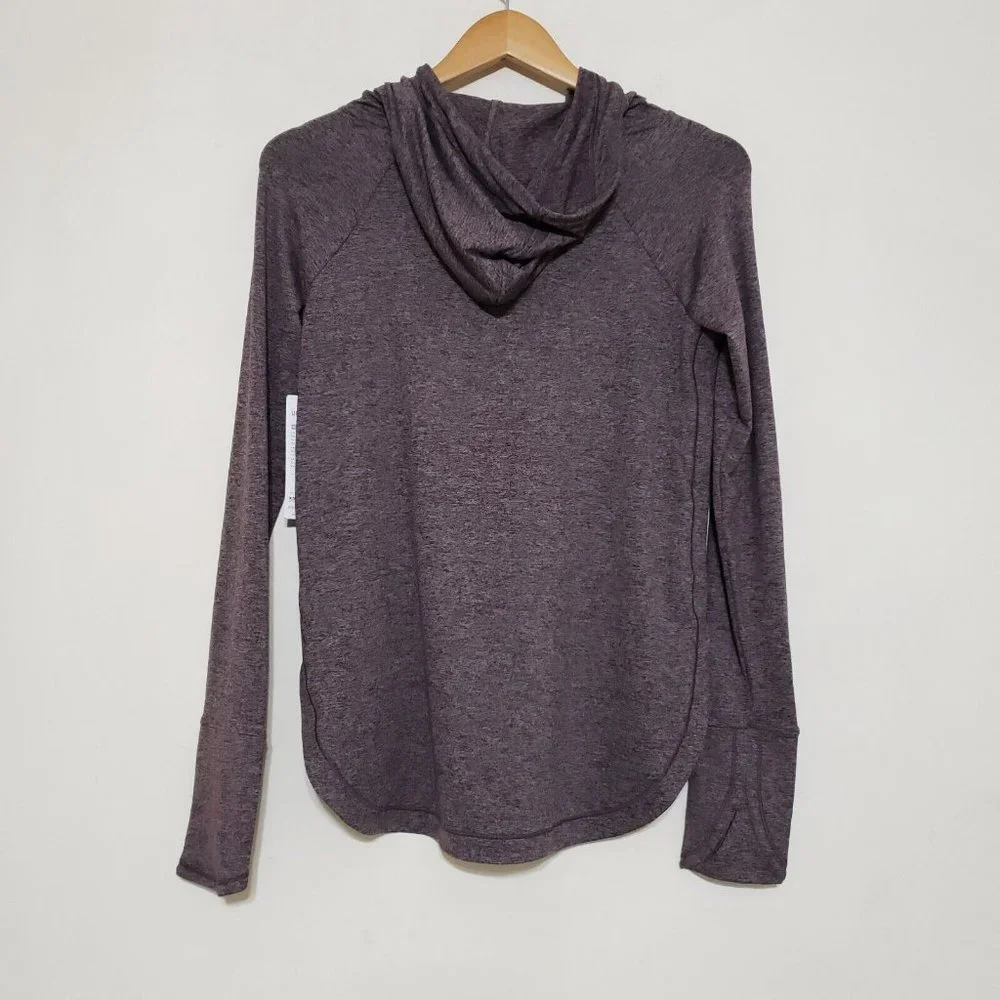 Athleta Uptempo Hoodie Sweatshirt Aubergine Heathered Purple NWT - Picture 14 of 14